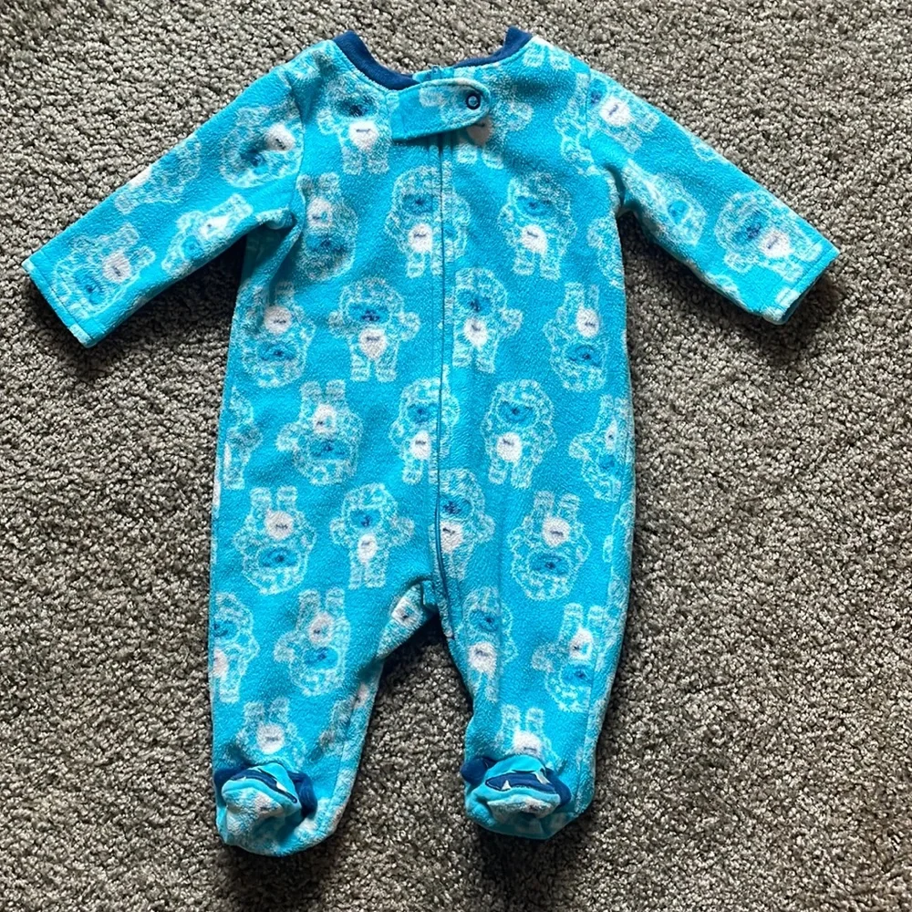 Set of 2 Small Wonders Baby Boys Fleece Sleep n Play Pajamas Sz NB